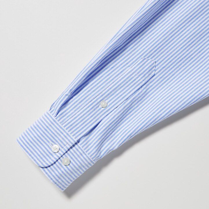 graue uniqlo herrenhemden reguläre passform gestreift oxford-stil