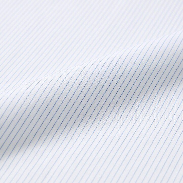 blaues uniqlo super non iron slim fit streifenhemd mit normalem kragen für herren