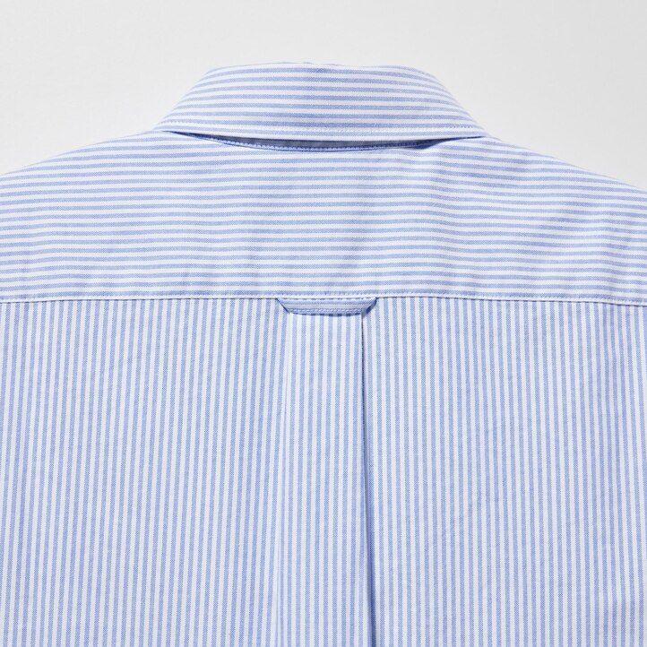 uniqlo slim fit gestreiftes oxford-hemd für herren grün