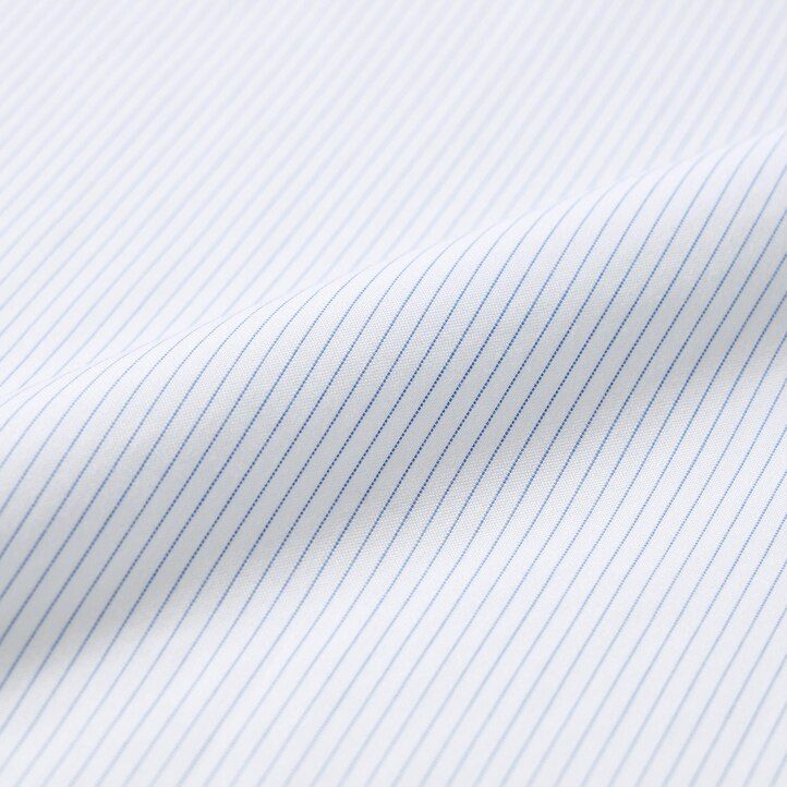 blaues uniqlo super non iron regular fit streifenhemd mit normalem kragen für herren
