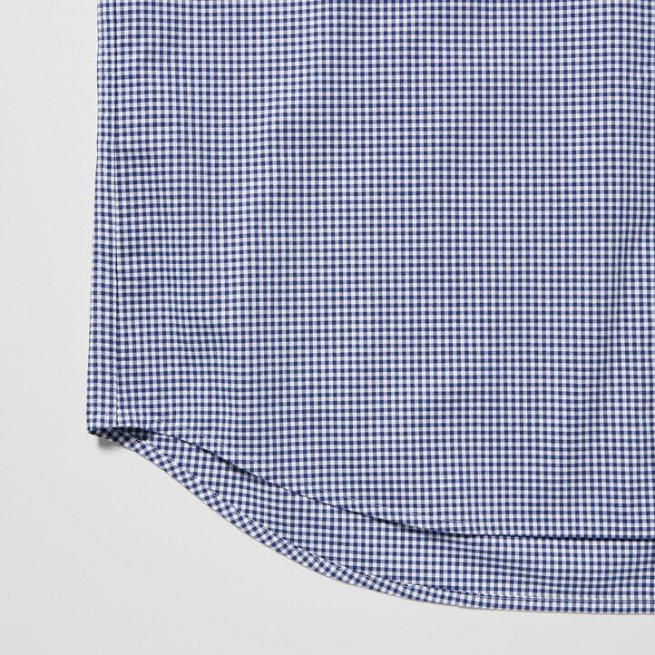 uniqlo herrenhemden aus extrafeinem baumwoll-broadcloth mit langen Ärmeln blau