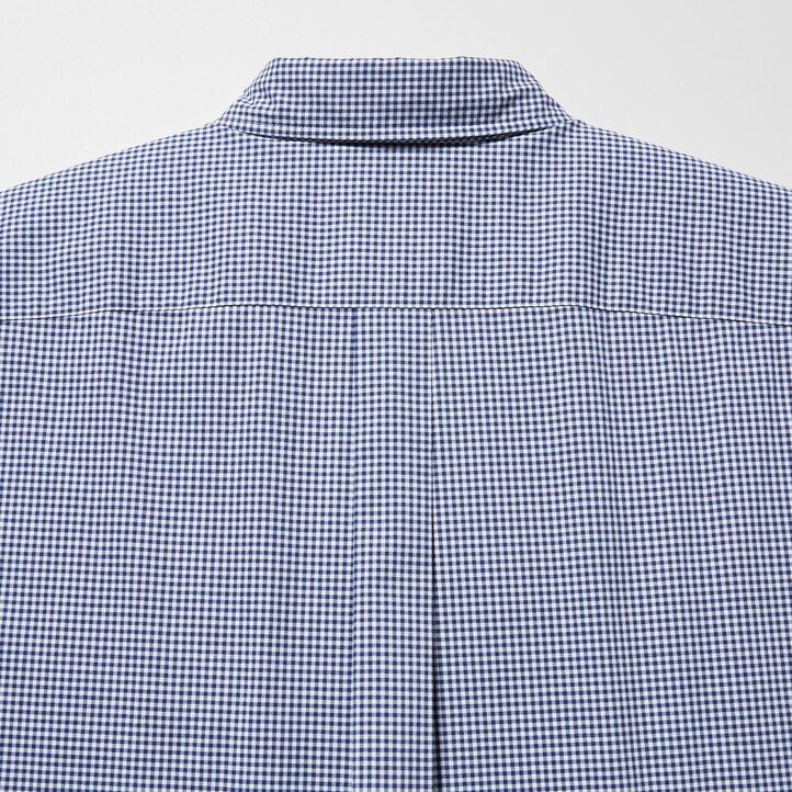 uniqlo herrenhemden aus extrafeinem baumwoll-broadcloth mit langen Ärmeln blau