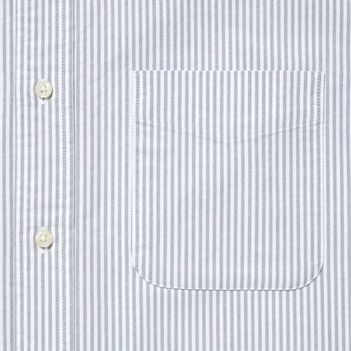 graue uniqlo herrenhemden mit streifenmuster oxford-stil und normalem kragen reguläre passform