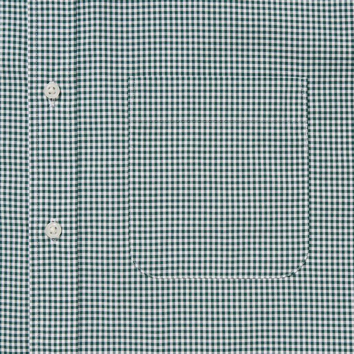 braunes uniqlo herrenhemd aus extrafeinem baumwoll-broadcloth mit karomuster regulärer passform und button-down-kragen modell „extra fine cotton broadcloth regular fit.