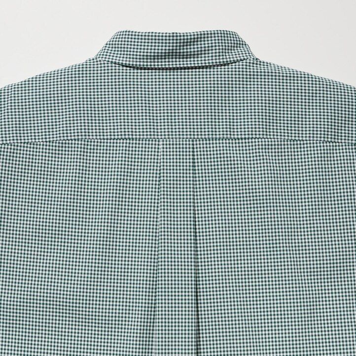 braunes uniqlo herrenhemd aus extrafeinem baumwoll-broadcloth mit karomuster regulärer passform und button-down-kragen modell „extra fine cotton broadcloth regular fit.