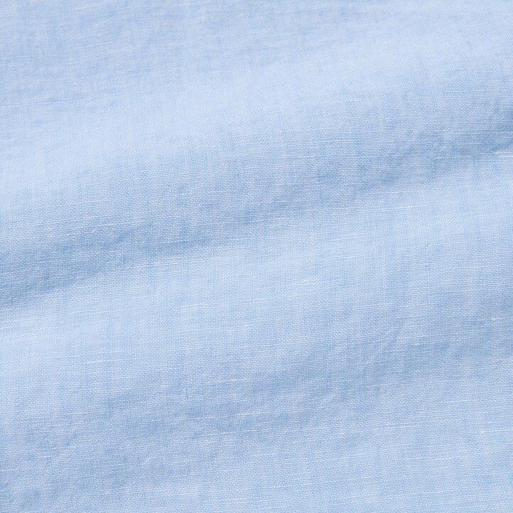 uniqlo herren-t-shirt aus 100 premium-leinen mit normaler passform und stehkragen blau