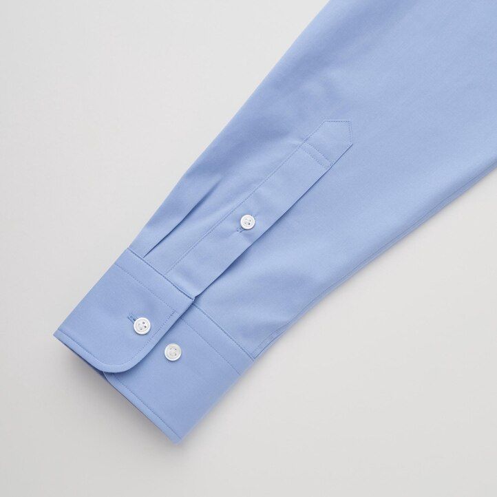 uniqlo easyre broadcloth stretch slim fit herren-t-shirt mit normalem kragen blau