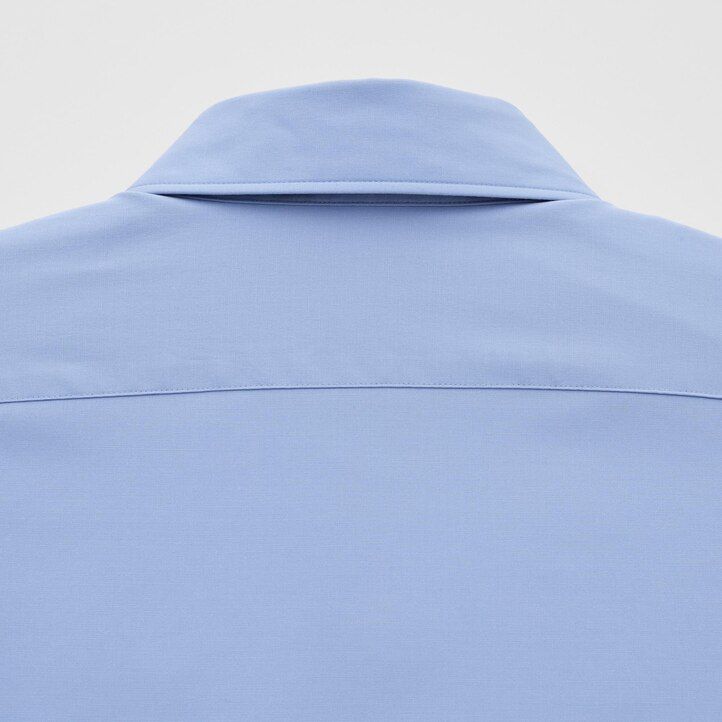 uniqlo easyre broadcloth stretch slim fit herren-t-shirt mit normalem kragen blau