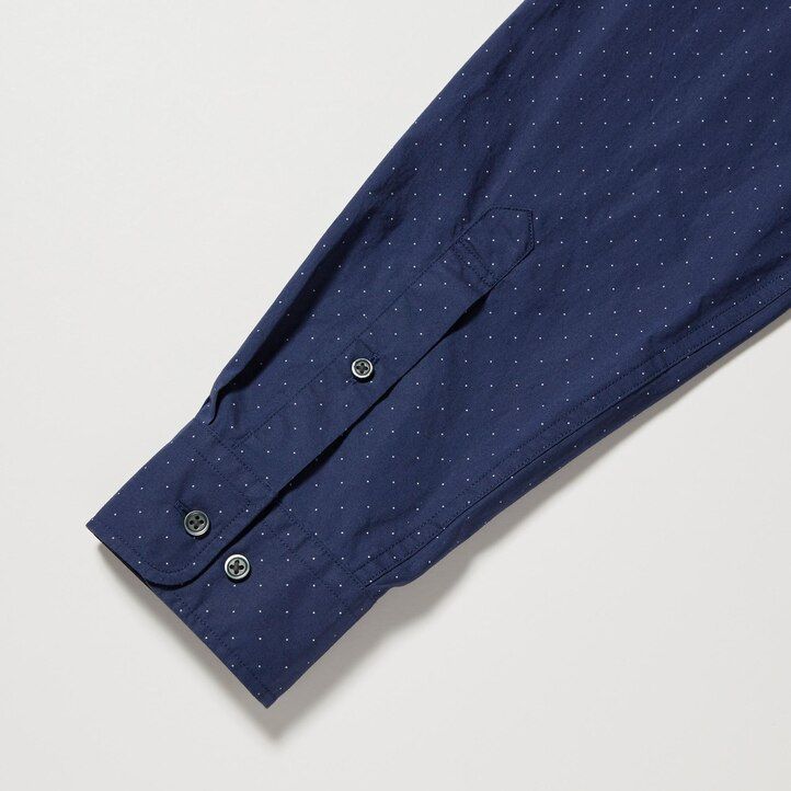 uniqlo herrenhemden aus extrafeinem baumwoll-broadcloth mit print und knopfleiste weiß