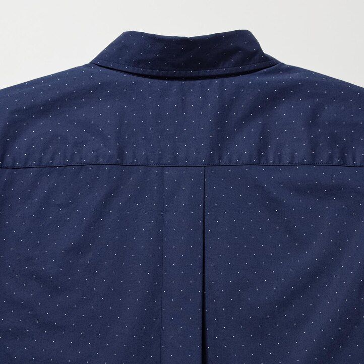 uniqlo herrenhemden aus extrafeinem baumwoll-broadcloth mit print und knopfleiste weiß