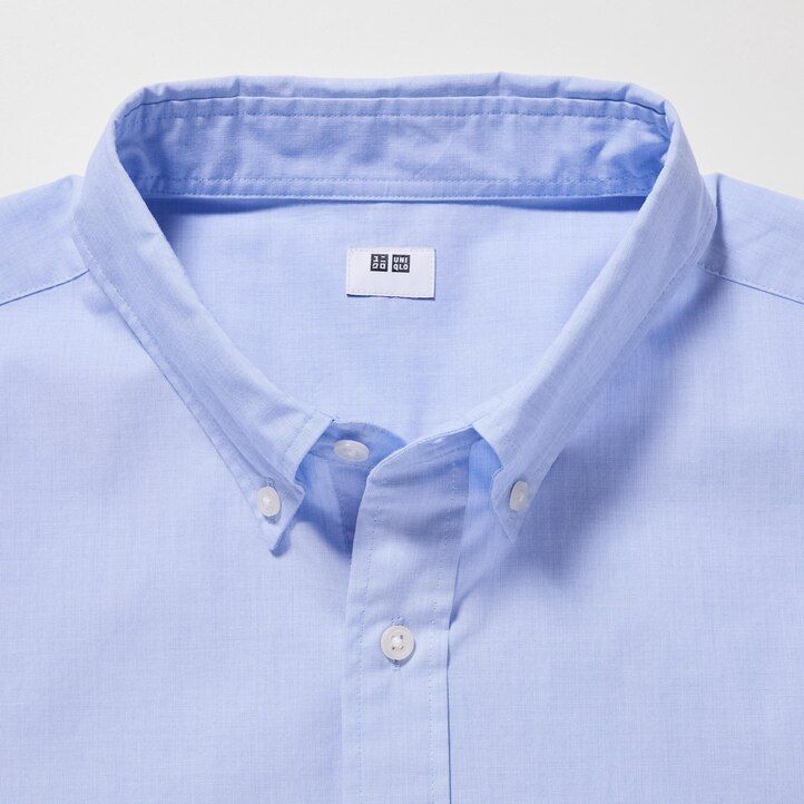 weiße uniqlo herrenhemden aus extrafeinem baumwoll-broadcloth mit langen Ärmeln