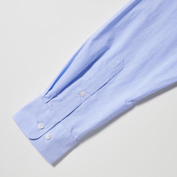 weiße uniqlo herrenhemden aus extrafeinem baumwoll-broadcloth mit langen Ärmeln