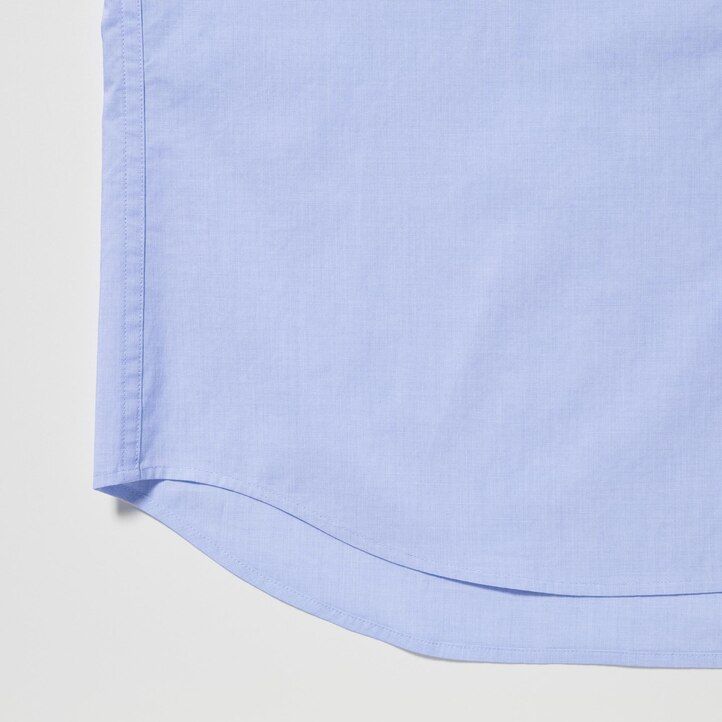 weiße uniqlo herrenhemden aus extrafeinem baumwoll-broadcloth mit langen Ärmeln