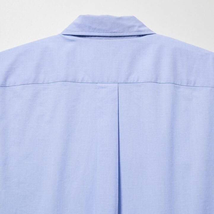 weiße uniqlo herrenhemden aus extrafeinem baumwoll-broadcloth mit langen Ärmeln