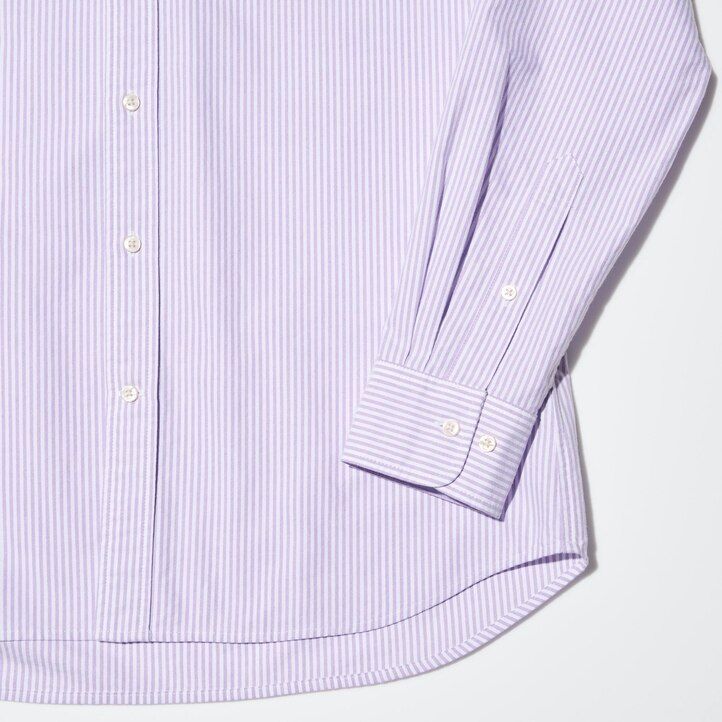 uniqlo herren-oxfordhemden schmal geschnitten gestreift grau
