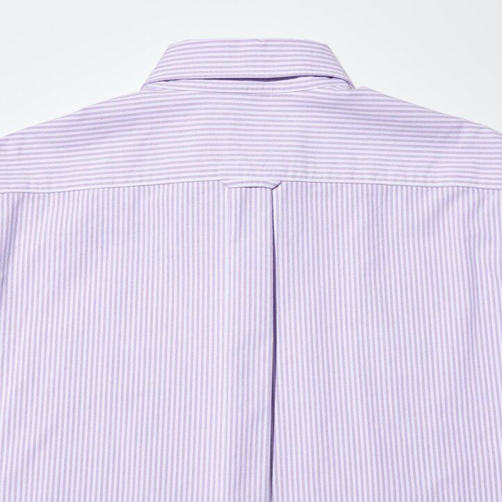 uniqlo herren-oxfordhemden schmal geschnitten gestreift grau