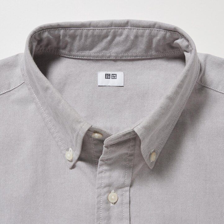 uniqlo herrenhemden reguläre passform oxford-stil button-down-kragen weiß