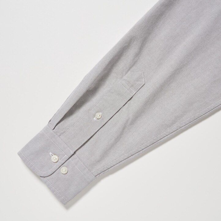 uniqlo herrenhemden reguläre passform oxford-stil button-down-kragen weiß
