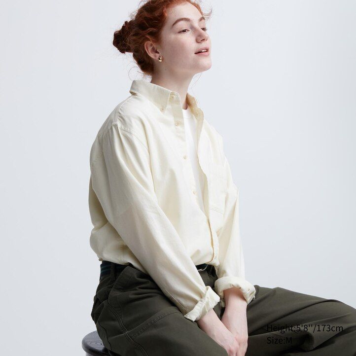 uniqlo flanell-t-shirt mit regulärer passform herrenhemden olivgrün