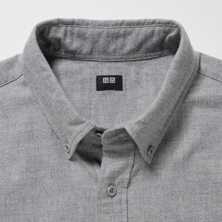 uniqlo flanell-t-shirt mit regulärer passform herrenhemden olivgrün