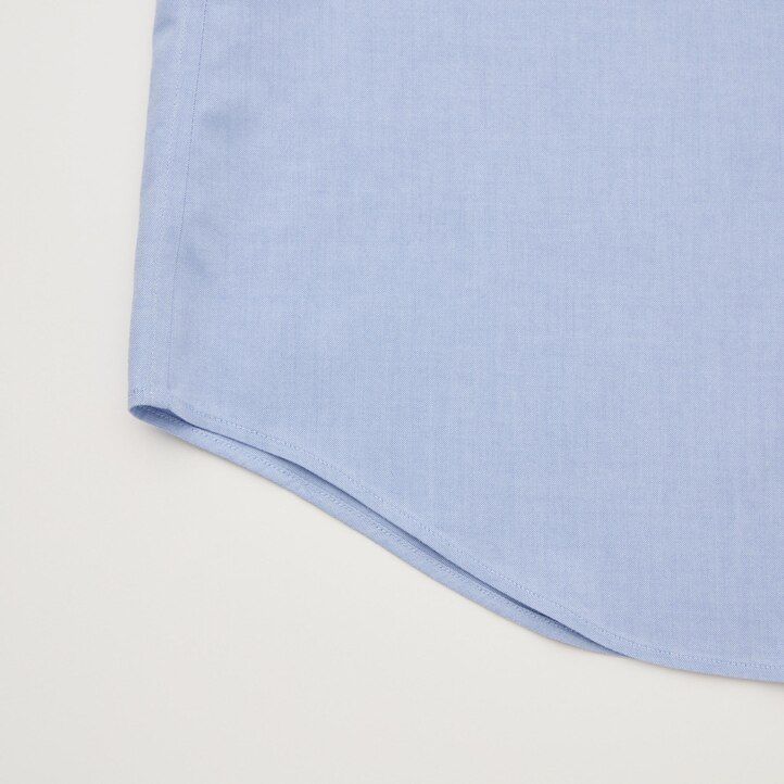 weißes uniqlo herren super non iron slim fit t-shirt mit halbgeschnittenem kragen