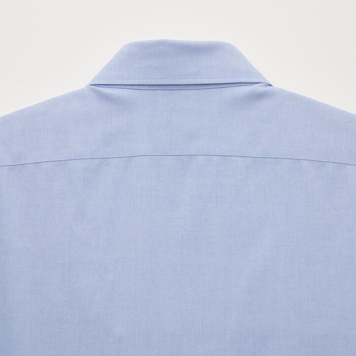 weißes uniqlo herren super non iron slim fit t-shirt mit halbgeschnittenem kragen