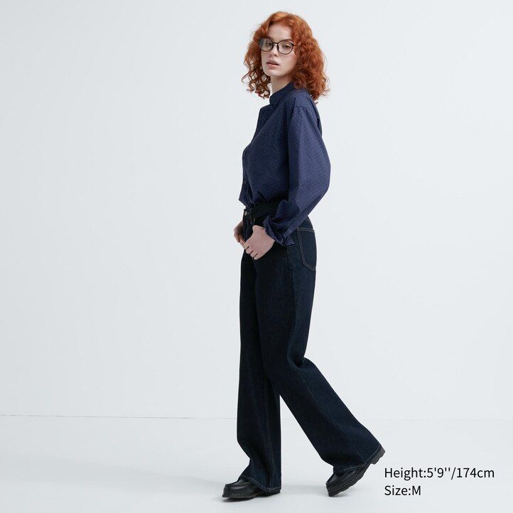uniqlo herrenhemd aus extrafeinem baumwoll-broadcloth normale passform bedruckt button-down-kragen weiß
