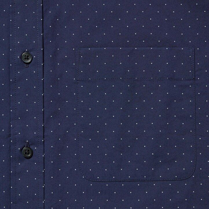 uniqlo herrenhemd aus extrafeinem baumwoll-broadcloth normale passform bedruckt button-down-kragen weiß