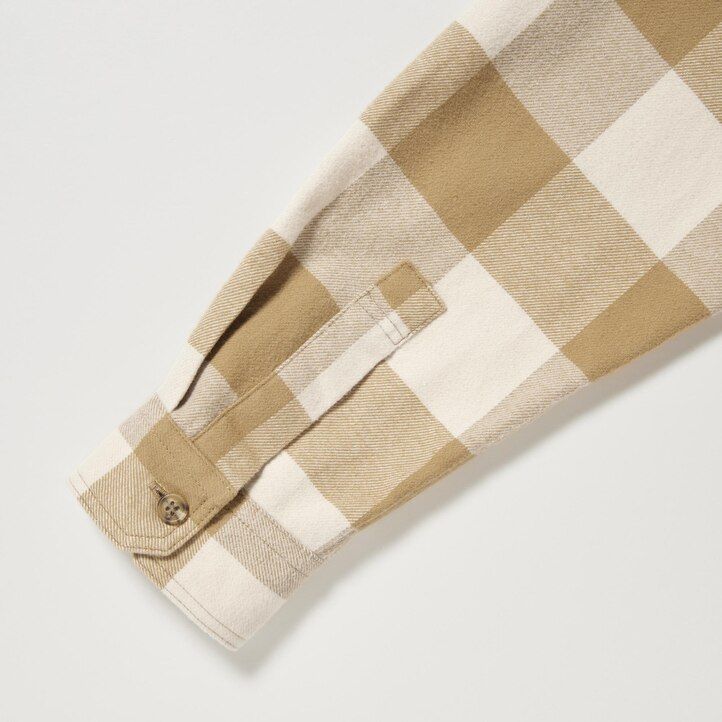 uniqlo herren-flanellhemden mit karomuster beige