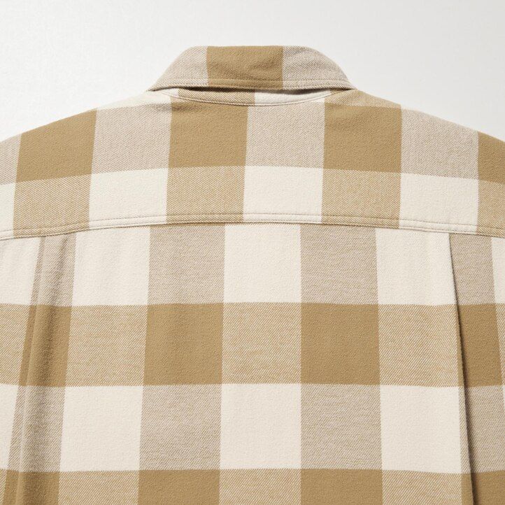 uniqlo herren-flanellhemden mit karomuster beige