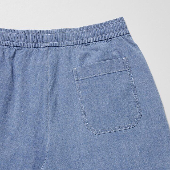 blaue uniqlo chambray stretch easys herrenhose