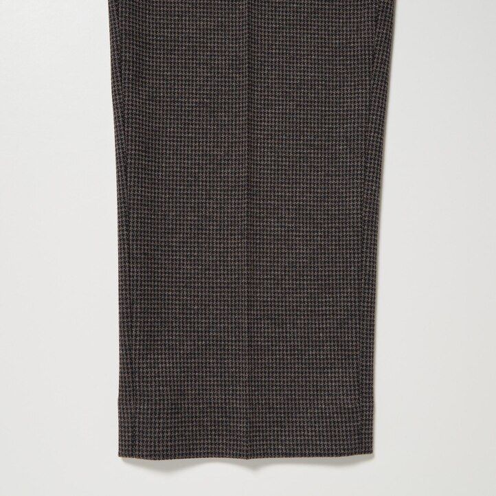 uniqlo herrenhose mit hahnentrittmuster knöchellänge dunkelbraun