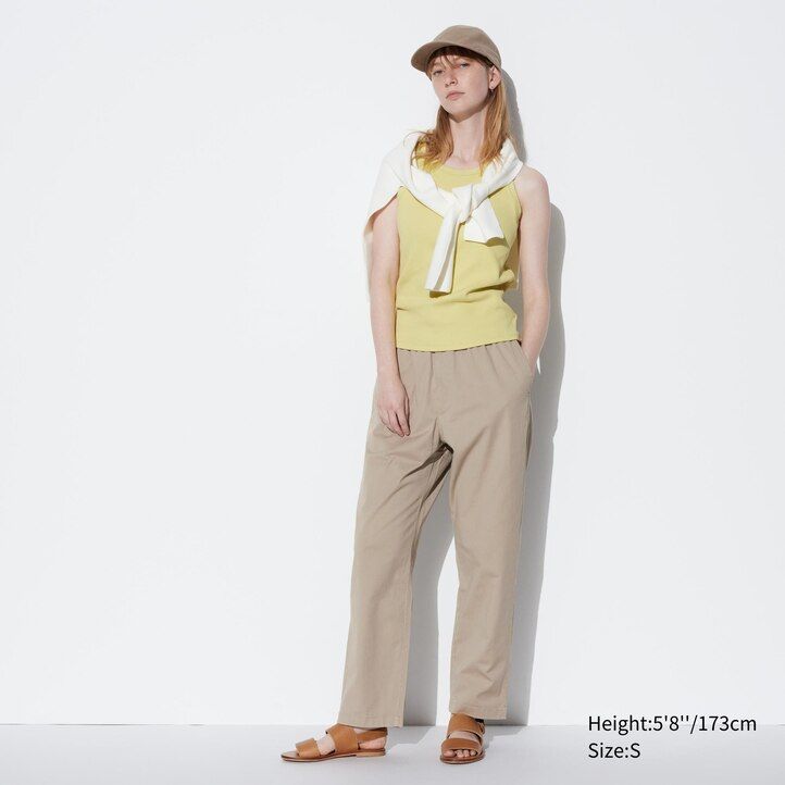 uniqlo herren-baumwollhose lockere passform knöchellänge dunkelgrau