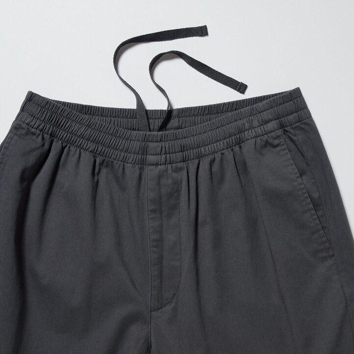 uniqlo herren-baumwollhose lockere passform knöchellänge dunkelgrau