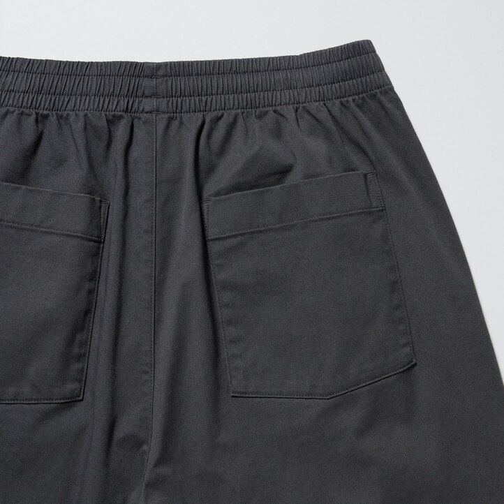 uniqlo herren-baumwollhose lockere passform knöchellänge dunkelgrau
