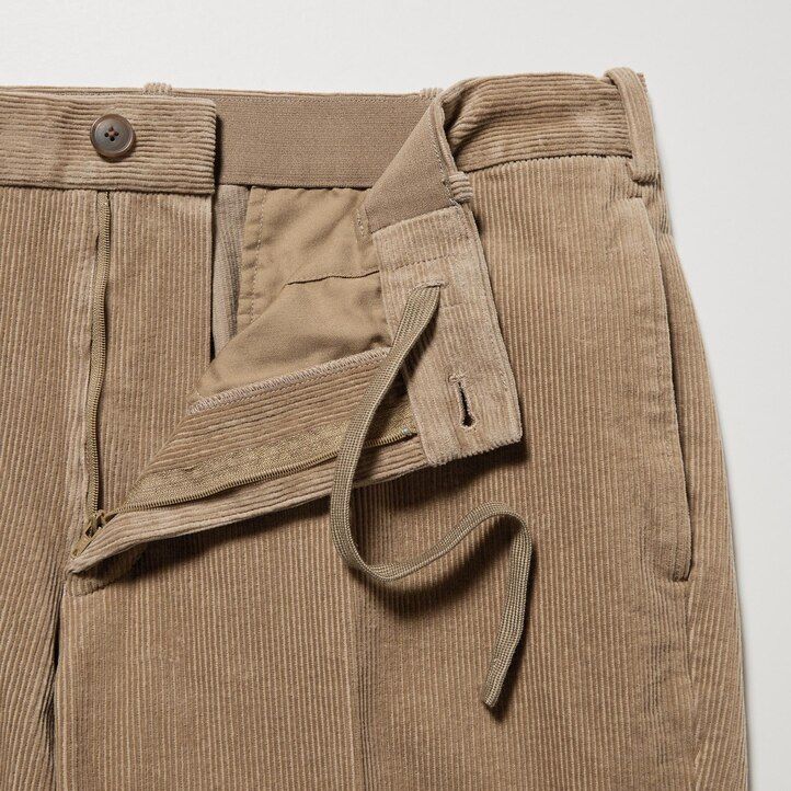 uniqlo smart cordhose für herren knöchellang beige