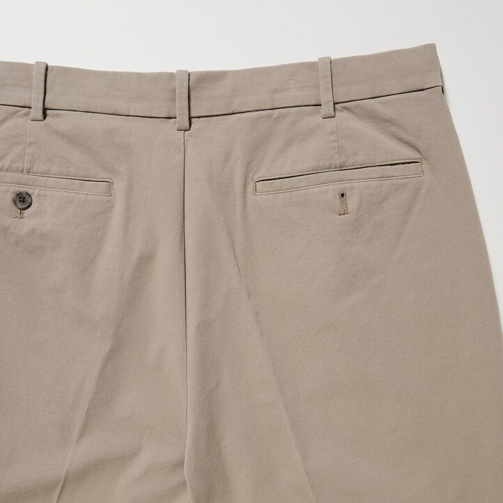 beige herren-hose von uniqlo modell smart cotton like knöchellang