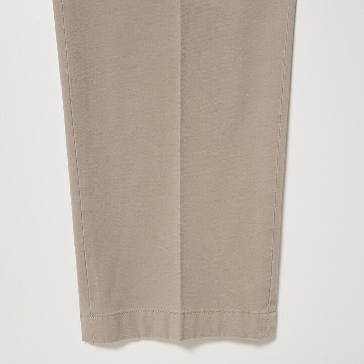 beige herren-hose von uniqlo modell smart cotton like knöchellang