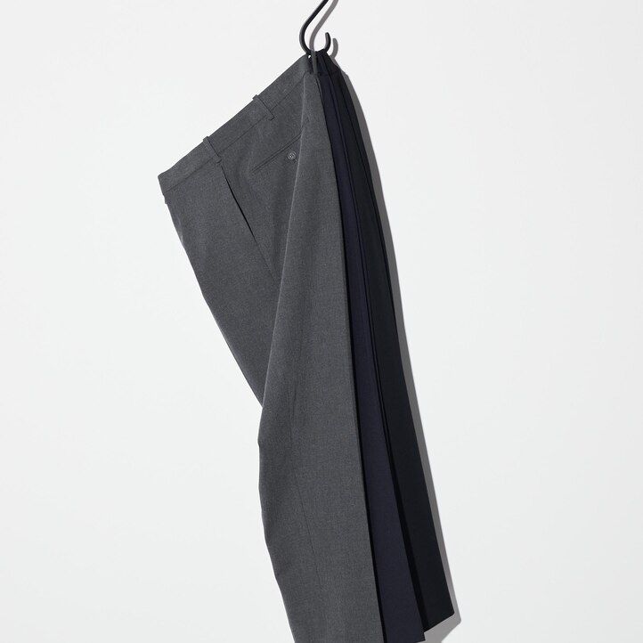 graue herren-hose von uniqlo aus smart wool knöchellang