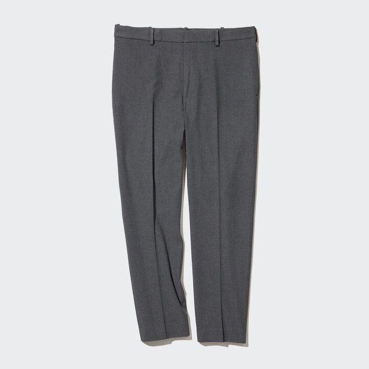 graue herren-hose von uniqlo aus smart wool knöchellang