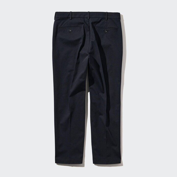 beige uniqlo smart cotton herrenhose knöchellang