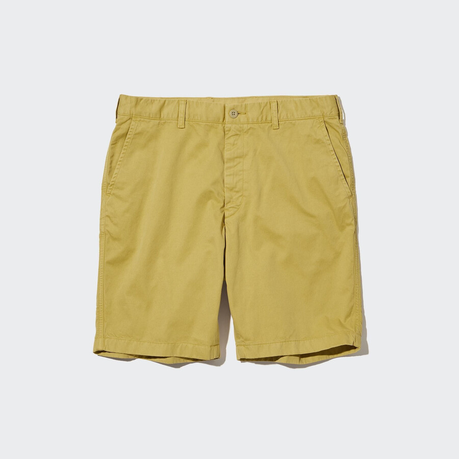 gelbe uniqlo chinos herrenhose