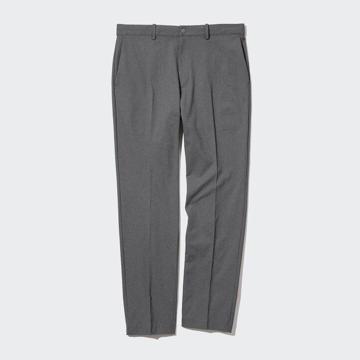 graue uniqlo smart ultra stretch herrenhose in knöchellänge