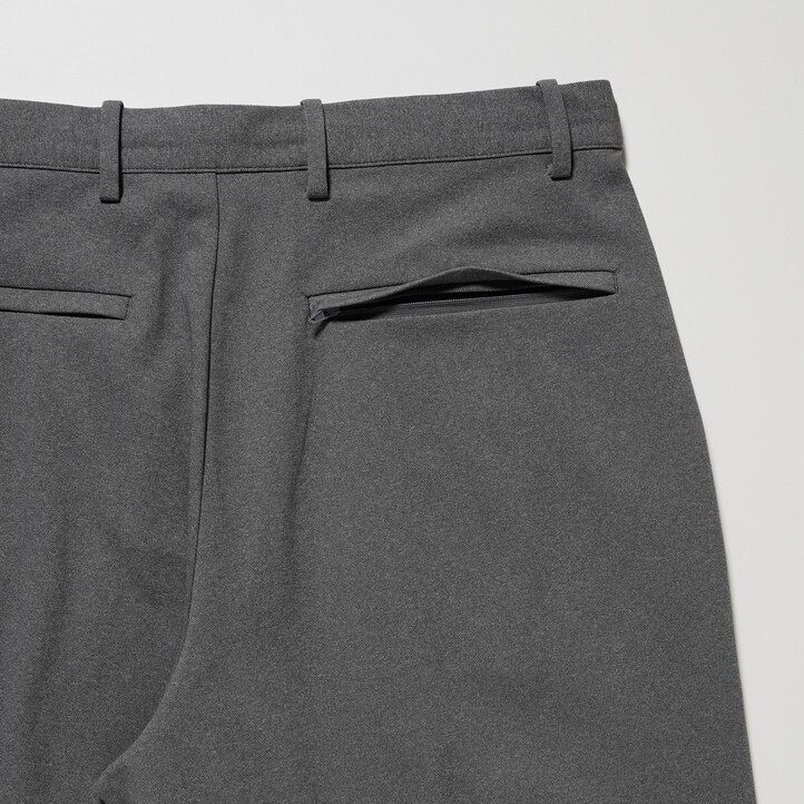graue uniqlo smart ultra stretch herrenhose in knöchellänge