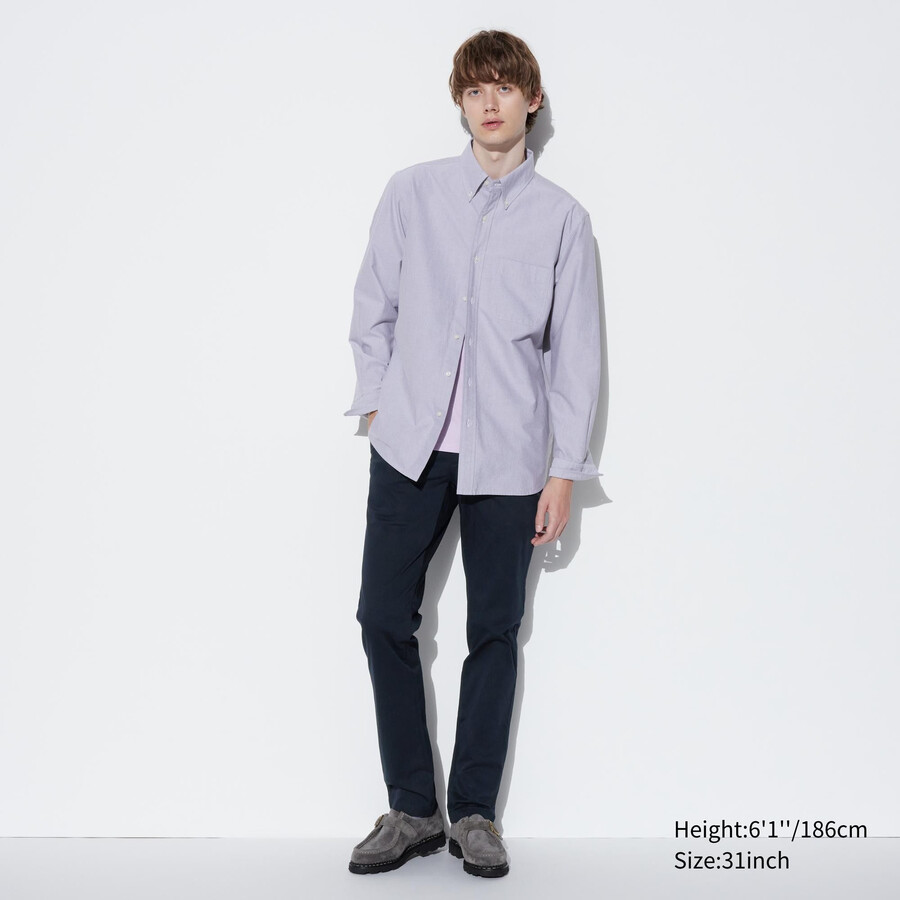 uniqlo herren-chinos in marineblau schmale passform