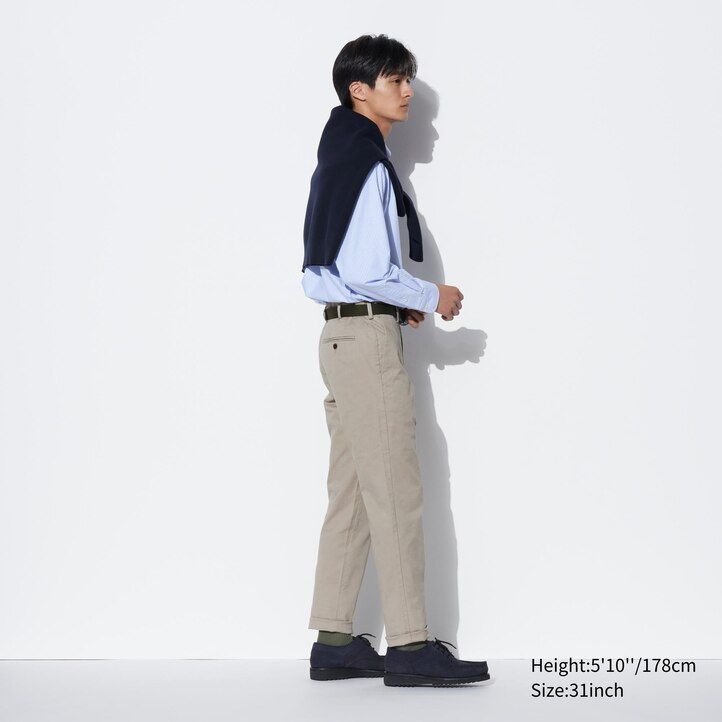 uniqlo herren-chinos in marineblau schmale passform