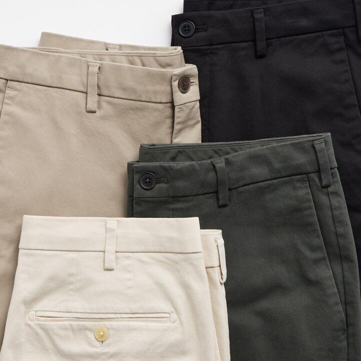 schwarze uniqlo slim fit chinos für herren