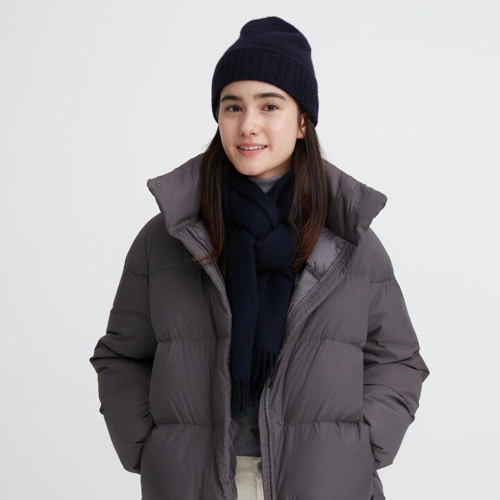 blaue uniqlo stricktaschen aus 100 mere für damen