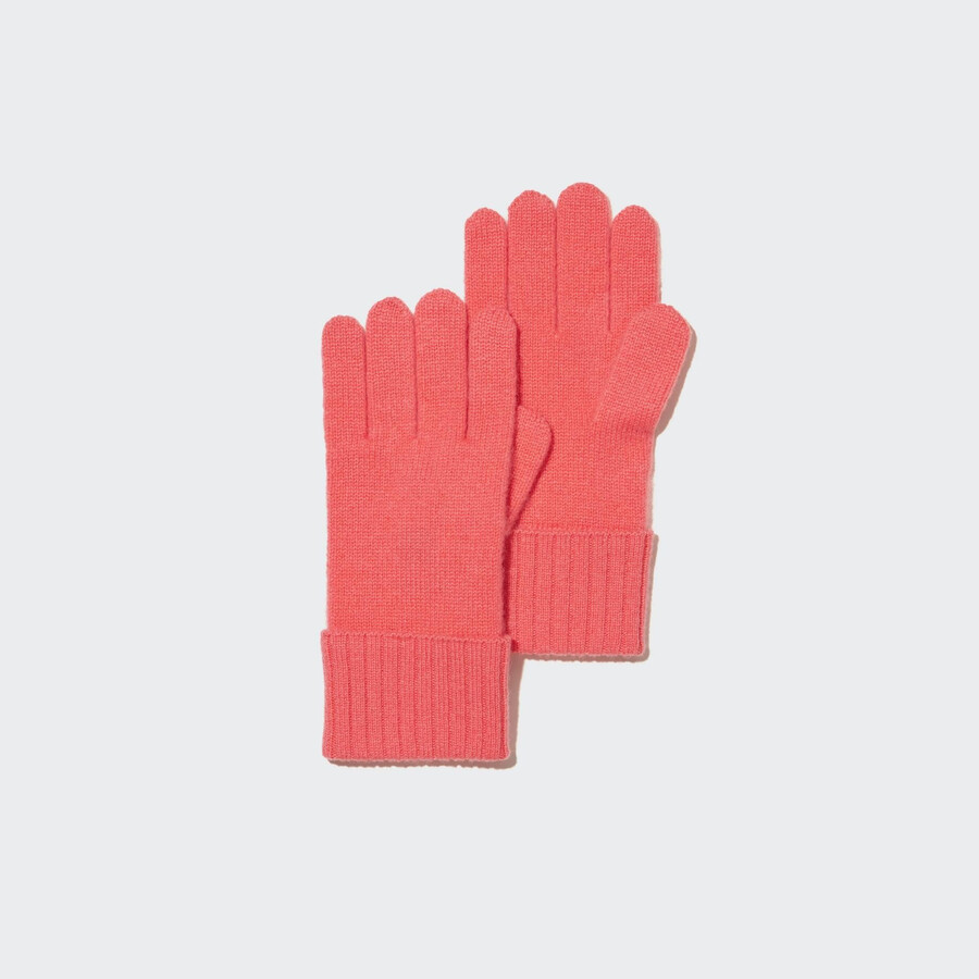 pinkfarbene uniqlo damen-strickhandschuhe aus 100 mere taschen