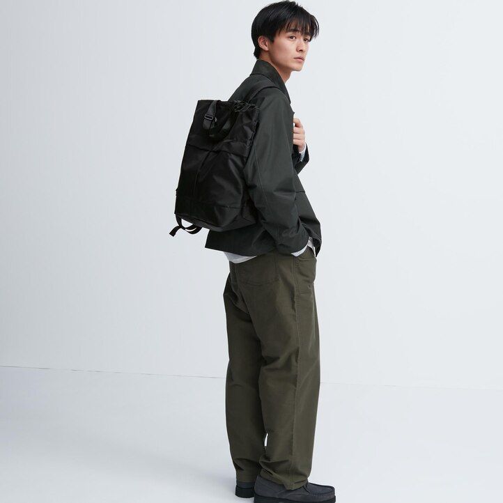 schwarze uniqlo damen-mehrzwecktasche zweifach tragbar